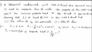 problem no 2 on venturimeter [upl. by Salangi]