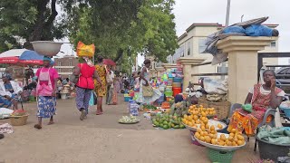 LOCAL FOOD MARKET IN GHANA ACCRA AFRICA [upl. by Bryn]