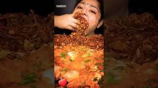 blackbeannoodles mukbang koreanspicynoodles indianfood [upl. by Odraude]