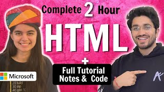 HTML Tutorial for Beginners  Complete HTML with Notes amp Code [upl. by Noyerb]