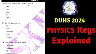 DUHS 2024 MDCAT PHYSICS PORTION KEYS EXPLAINED MDCAT 2024 [upl. by Burk361]