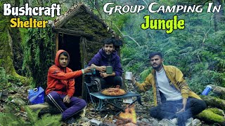 2 Days Group Camping In Deep Forest  Winter Camping In Bushcraft Shelter  Forest Camping in india [upl. by Smiga]