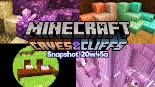 Minecraft 117 Caves amp Cliffs Snapshot Amethyst Geodes Copper Candles amp Cloning Shulkers 20w45a [upl. by Apurk]