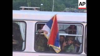 KOSOVO SERB CIVILIANS HEAD OUT OF PRISTINA [upl. by Tezzil453]