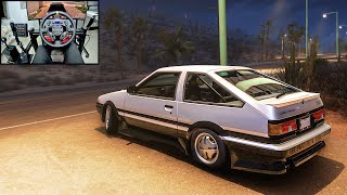 Night Time AE86 Drifting  Forza Horizon 5  Steering Wheel Gameplay [upl. by Eihcir]