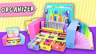 DESKTOP ORGANIZER from Cardboard  Back to school  aPasos Crafts DIY [upl. by Louis]