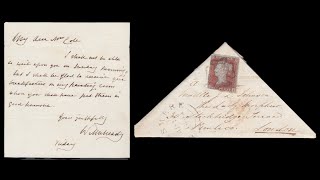 Great Britain Mulready autographed letter and a curious Victorian triangular letter [upl. by Eiralav]