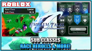 SUB CLASSES RACE REROLLS amp MORE Discovered  Analyzing PVP GAMEPLAY in ROBLOX Emblem Tales [upl. by Brandie]