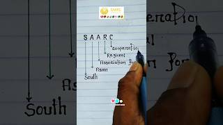 SAARC full form  writing video youtubeshorts shorts saarc writing [upl. by Werdnael]