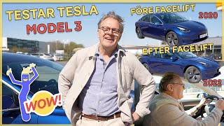 Alrik testar Tesla Model 3 före och efter facelift  Carlas mest sålda bil [upl. by Alick]