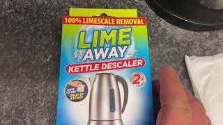 Lime away kettle descaler fast results 100 limescale removal Hot Water kettle [upl. by Ilil613]