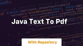 java text to pdf [upl. by Ahker]