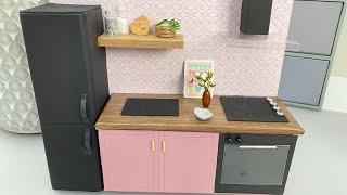 DIY Miniature Kitchen ♥️ Cardboard Dolls House Kitchen [upl. by Lowndes]