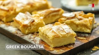 Greek Bougatsa  Greek Custard Pie  Food Channel L Recipes [upl. by Mcgraw191]