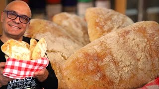 CIABATTINE DI PANE FACILI SENZA IMPASTARE ricetta pane facile [upl. by Anitsyrhk226]