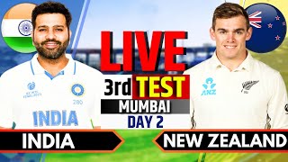 India vs New Zealand 3rd Test Day 2  IND vs NZ Live Match Today  Live Cricket Match Today [upl. by Malka]