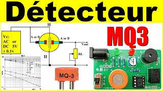 Alarme détecteur electronique MQ3 sensor electronic alcohol detector ne555 relais alcool [upl. by Aikrehs97]