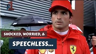 Carlos Sainz Live Reaction on Lando Norris Crash HES SO WORRIED  Belgian GP [upl. by Amiarom474]