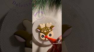 Cookie Decorating  RudolphReindeer Cookie sugarcookies cookiedecorating christmascookies [upl. by Odraleba]