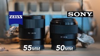 Sony 50mm f18 vs Zeiss 55mm f18  250 vs 999 [upl. by Arimahs]