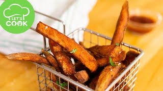 Süßkartoffel Pommes frittieren im Topf  Knusprig amp lecker 😍 [upl. by Grefer]