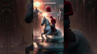 Superheroes spiderman riding Horse Avengers vs DC  All Marvel Characters avengers shorts marvel [upl. by Anaitak]