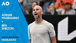 Adrian Mannarino v Ben Shelton Highlights  Australian Open 2024 Third Round [upl. by Akitnahs350]