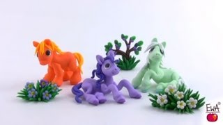 LETS CLAY PONY tutorial  polymer clay [upl. by Anivlem]