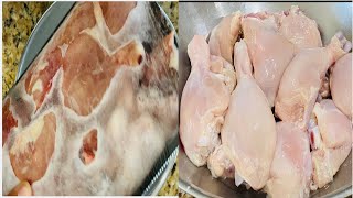 How to defrost and clean chicken  Chicken defrosting cleaning washing Tip  No smell [upl. by Naujik190]