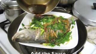 Simple Steamed Fish with Ginger Shallots and Greens [upl. by Eednarb168]