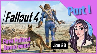 First Fallout Game Ever Fallout 4 Opening Stream  Twitch VOD  Part 1 [upl. by Rivi]