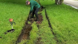 OVERGROWN Edges So Bad Rain Water Couldnt DRAIN Properly Overgrown Lawn Transformation [upl. by Bert931]