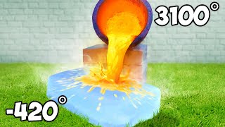 Molten Lava Vs Giant Ice Block Experiment [upl. by Ayim]