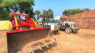 Mahindra Arjun 605 Loader Loading Straw Full Trolley with Tractor EICHER 368 and Swaraj 735 FE [upl. by Vanessa]