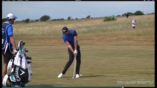 Danny Willett golf swing midIron front view ASI Scottish Open July 2018 [upl. by Ayot]