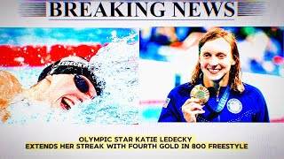 Katie Ledecky Wins Gold Medal During Womens 800m Freestyle at 2024 Olympics [upl. by Rurik]