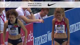 Konstanze Klosterhalfen  83247 min  DMHalle  3000 m  am 16022019 in Leipzig [upl. by Wendin]