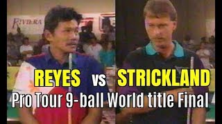 EFREN REYES age 39 vs STRICKLAND age 33 powerful stroke [upl. by Hazen]