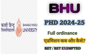 Phd Admission New Update 2024  BANARAS HINDU UNIVERSITY  BHU PHD ADMISSION [upl. by Addiego]