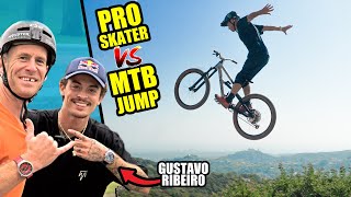 PRO SKATEBOARDER vs MOUNTAIN BIKE  CAN HE CLEAR A JUMP [upl. by Lekzehcey]