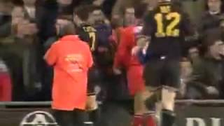 Eric Cantona fight with supporter Real KUNG FU Kick [upl. by Sadira468]