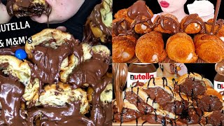 NUTELLA CROISSANT MUKBANG COMPILATION [upl. by Haliled]