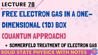 sommerfeld free electron theory  Fermi energy and density of states of free electron gas in 1d box [upl. by Amaleta]