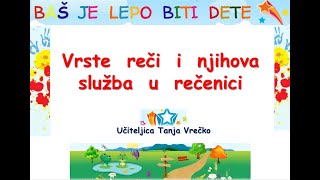 VRSTE REČI I NJIHOVE SLUŽBE U REČENICI učiteljica Tanja Vrečko [upl. by Ogilvy]