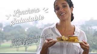 Hamburguesas de Polenta Brócoli y Quinua I Loncheras Saludables I Recetas I Yo Me Cuido [upl. by Eimmot]