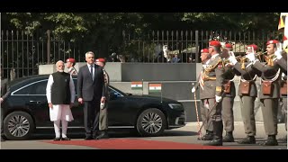 Live  A ceremonial Guard of Honour for PM Modi in Vienna Austria [upl. by Christean]