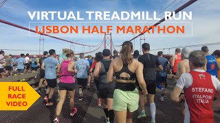 Lisbon Half Marathon 2024 Full Race Course View for Virtual Runs [upl. by Borchers]