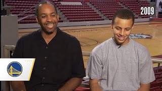 Warriors Throwback  Dell Curry Prepares Stephen Curry for 2009 Draft [upl. by Lotsirb]