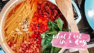 WHAT I EAT IN A DAY 2  ONE POT PASTA RECIPE  MAY 2019 [upl. by Haddad]