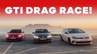 VW Golf GTI TCR vs Clubsport S vs Clubsport Stage one tune Drag Race [upl. by Taryne]